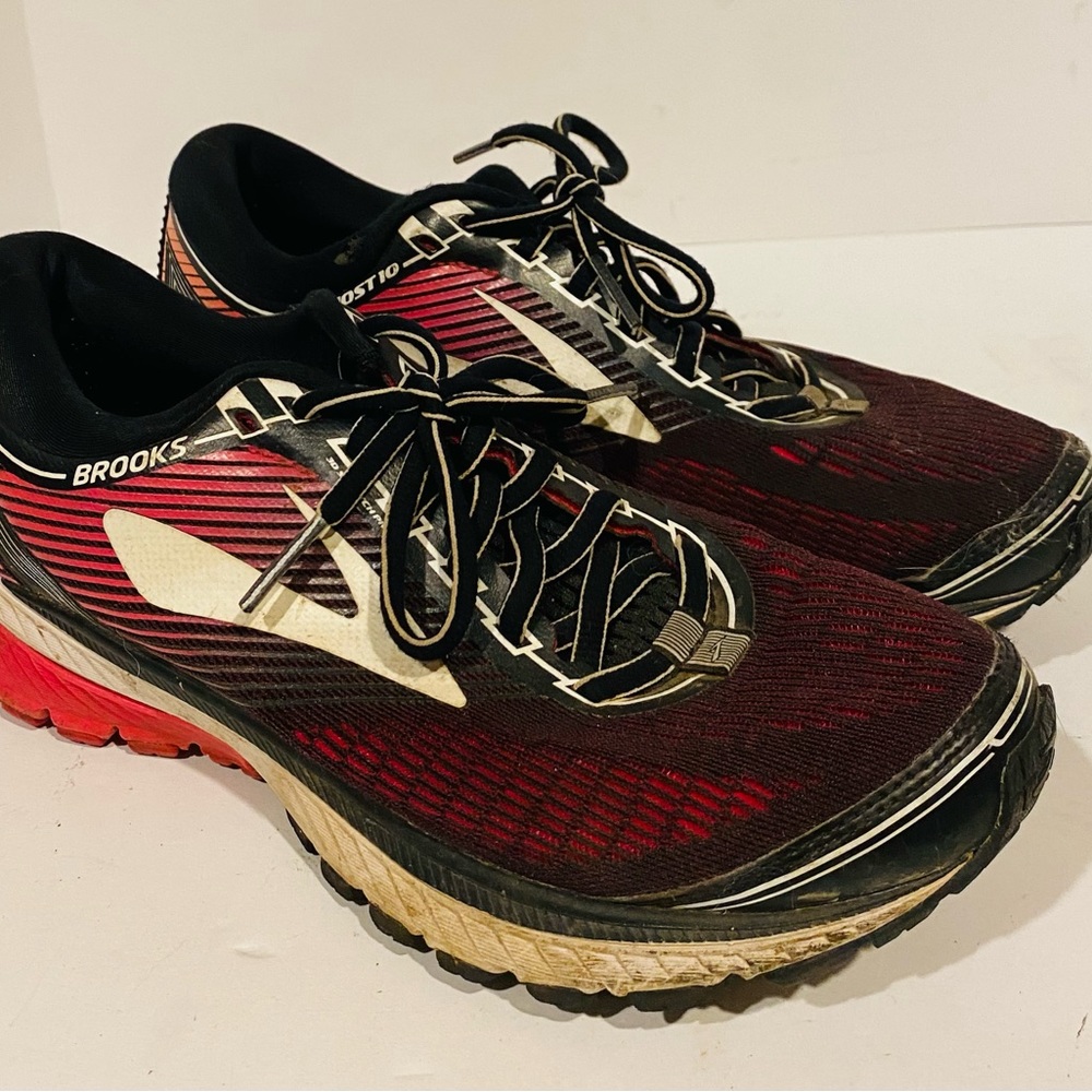 Brooks Womens Ghost 10 1202461B067 Black Pink Running Shoe Lace Up US 9.5B